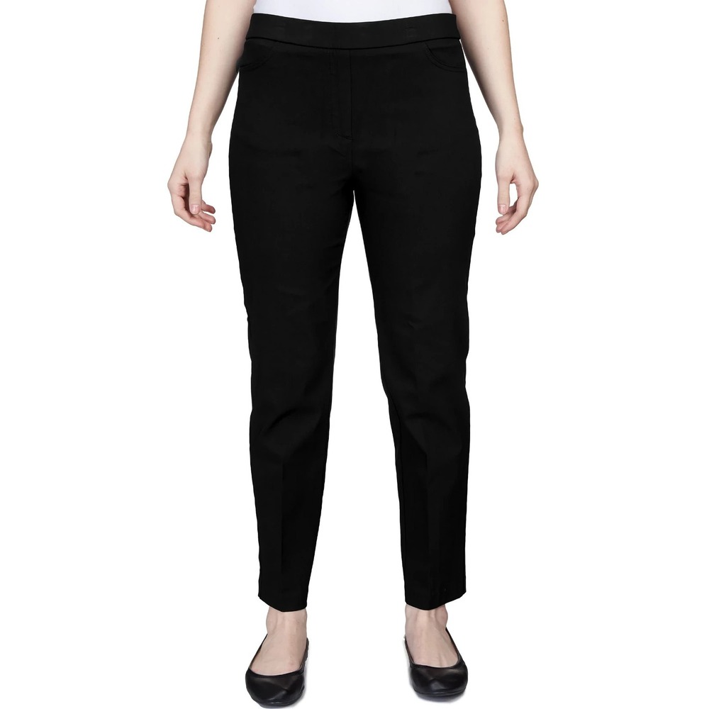 Alfred Dunner Women's Classic Allure Average‎ Length Pants Plus Size 18W Black